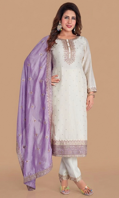 Cream Colour Pant Set(LE-WPNS_95770)