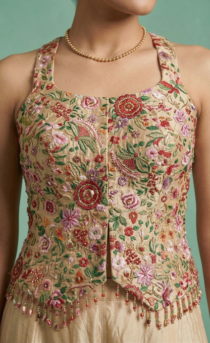 Beige Colour Plazo Set(LE-WPZS_10551)