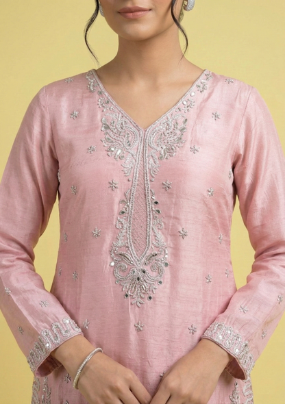 Pink Colour Plazo Set(LE-WPZS_1502)