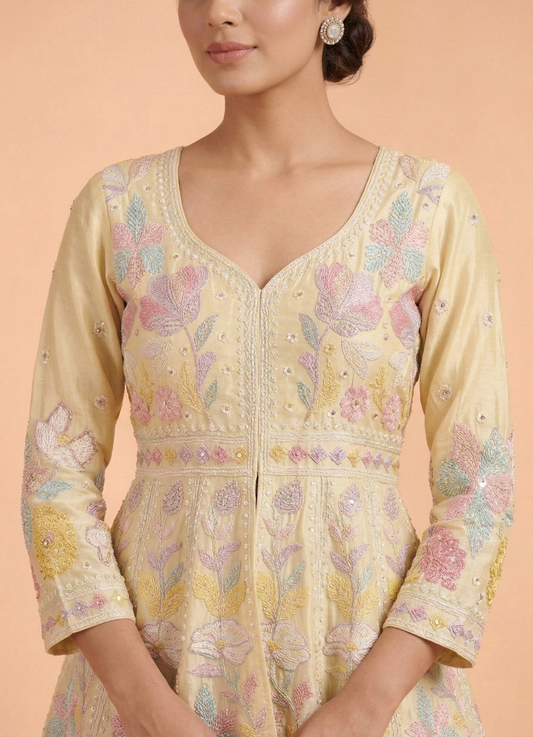 Yellow Colour Plazo Set(LE-WPZS_17477)