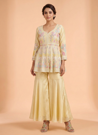 Yellow Colour Plazo Set(LE-WPZS_17477)