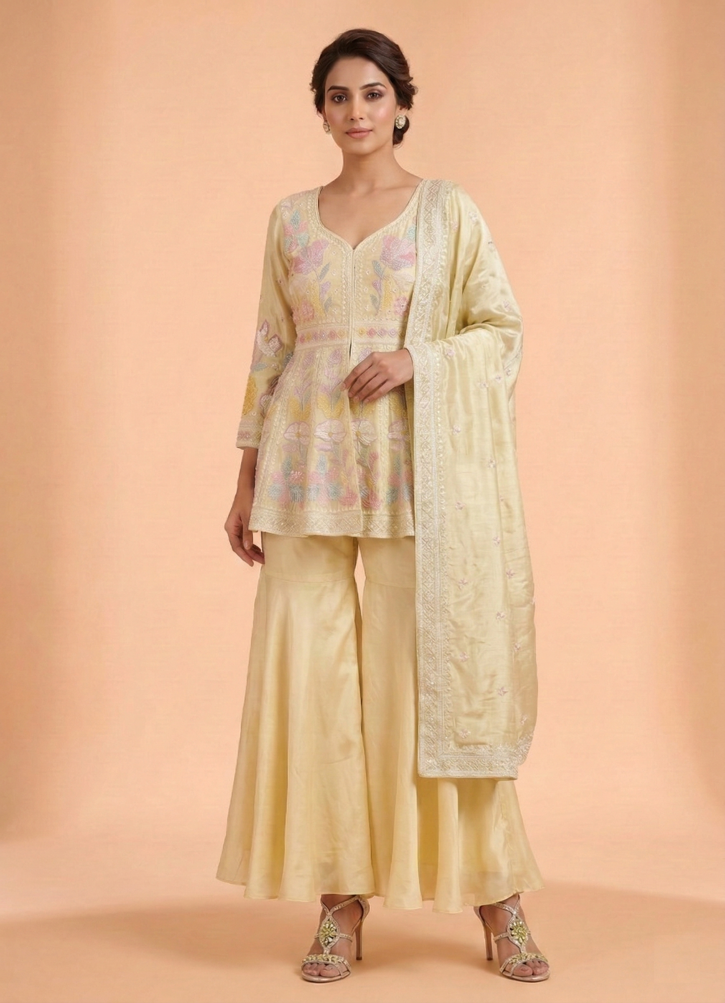 Yellow Colour Plazo Set(LE-WPZS_17477)