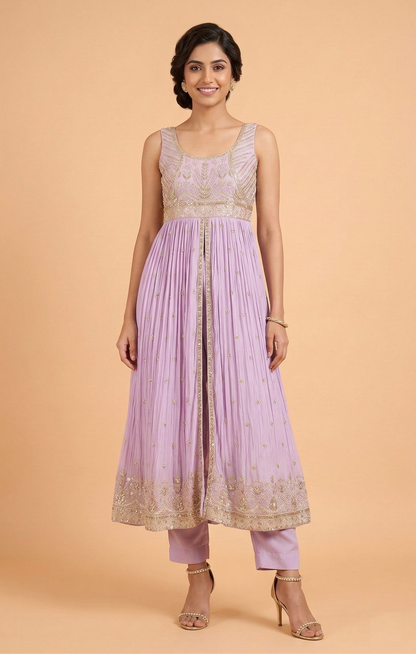 Lavender Colour Plazo Set(LE-WPZS_80128)