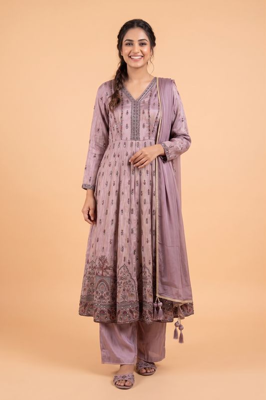 Lavender Colour Plazo Set(LE-WPZS_807)