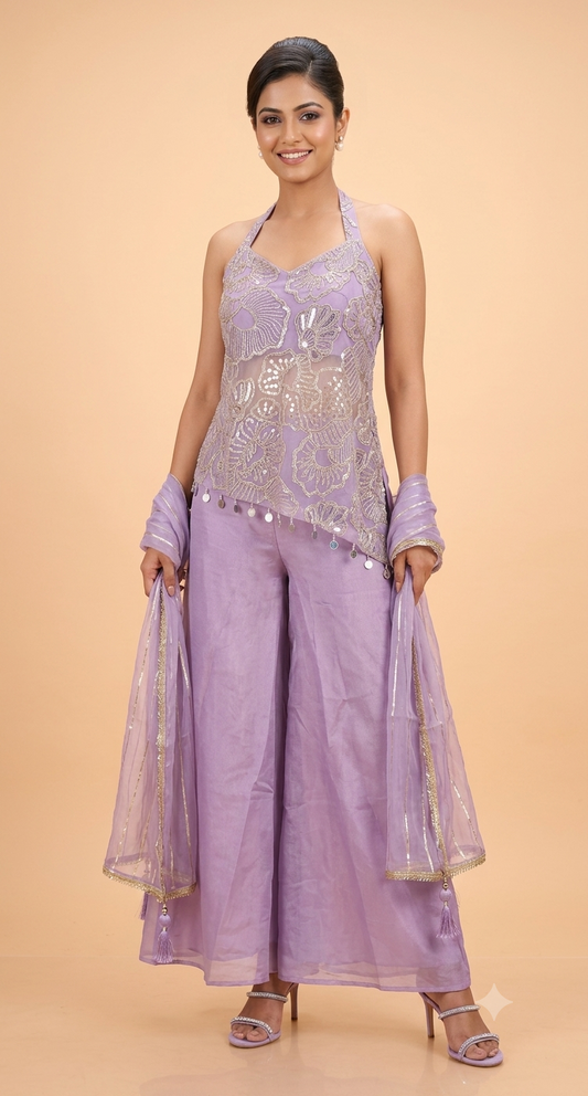 Purple Colour Plazo Set(LE-WPZS_921)