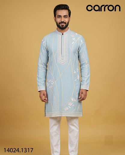 Powder Blue Colour Kurta Set(ME-MKUS_14024.1317)