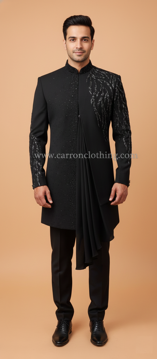 Black Colour Indo Western(ME-MINW_3152)