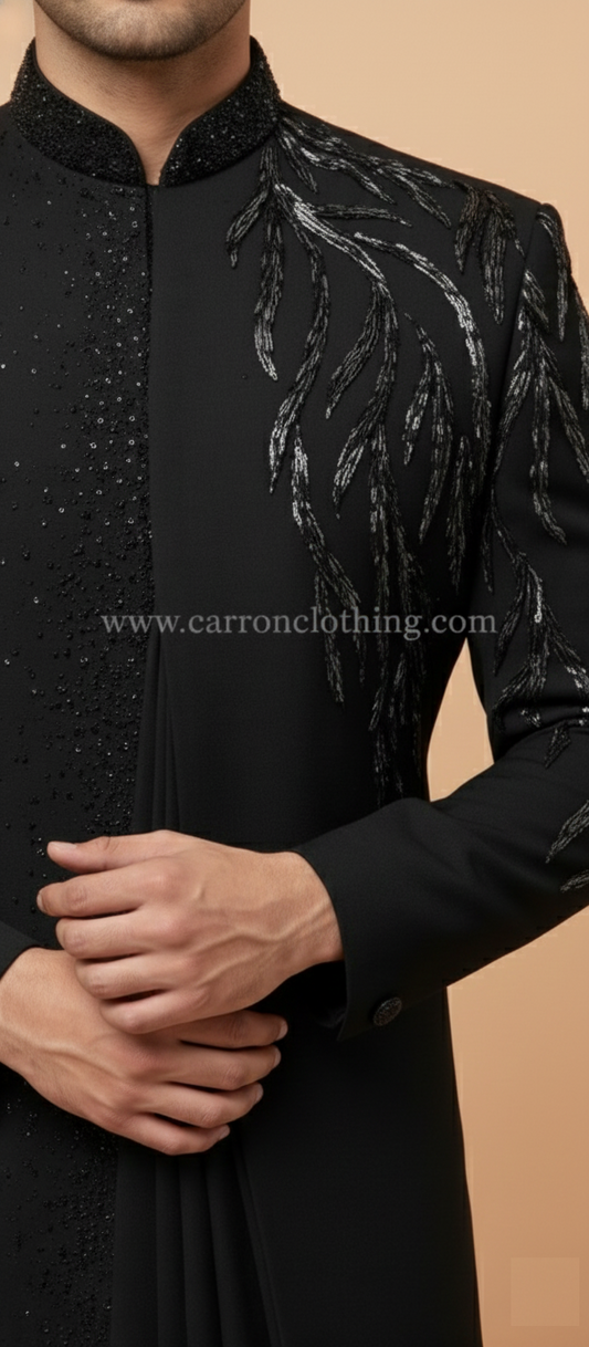 Black Colour Indo Western(ME-MINW_3152)