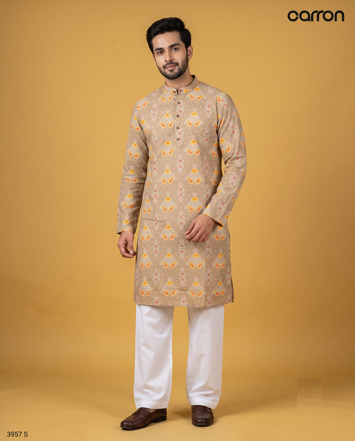 Fawn Colour Kurta Set(ME-MKUS_3957 S)