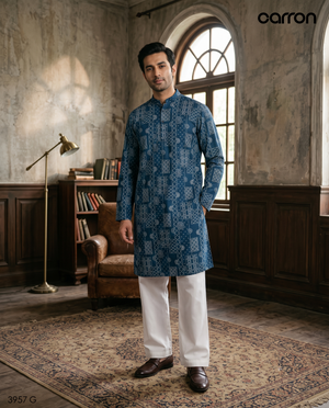 Teal Blue Colour Kurta Set(ME-MKUS_3957 G)