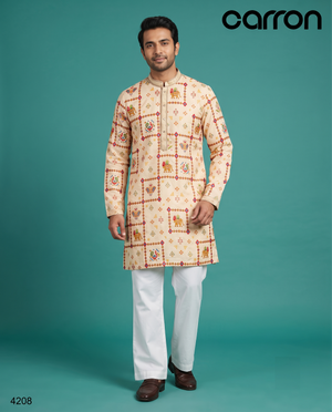 Beige Colour Kurta Set(ME-MKUS_4208)