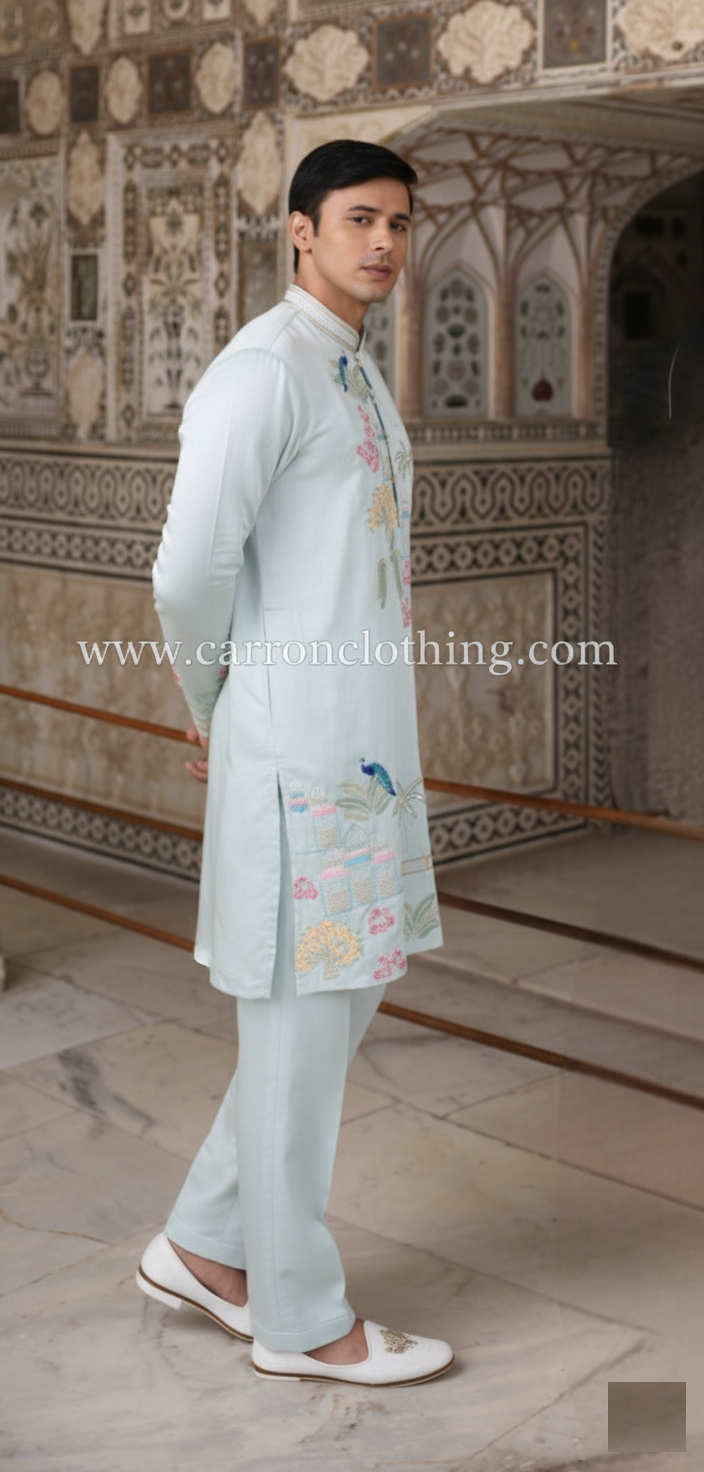 Aqua Colour Kurta Set(ME-MKUS_AW 10396 KF 29)