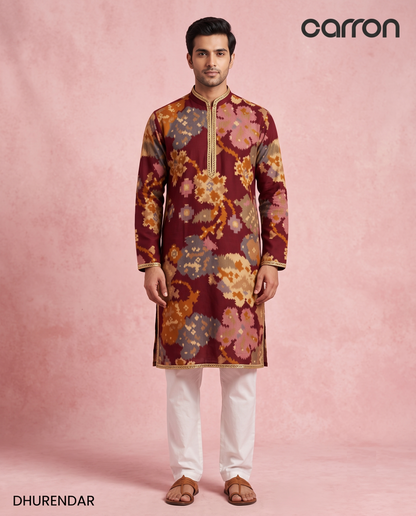 Wine Colour Kurta Set(ME-MKUS_DHURENDAR)