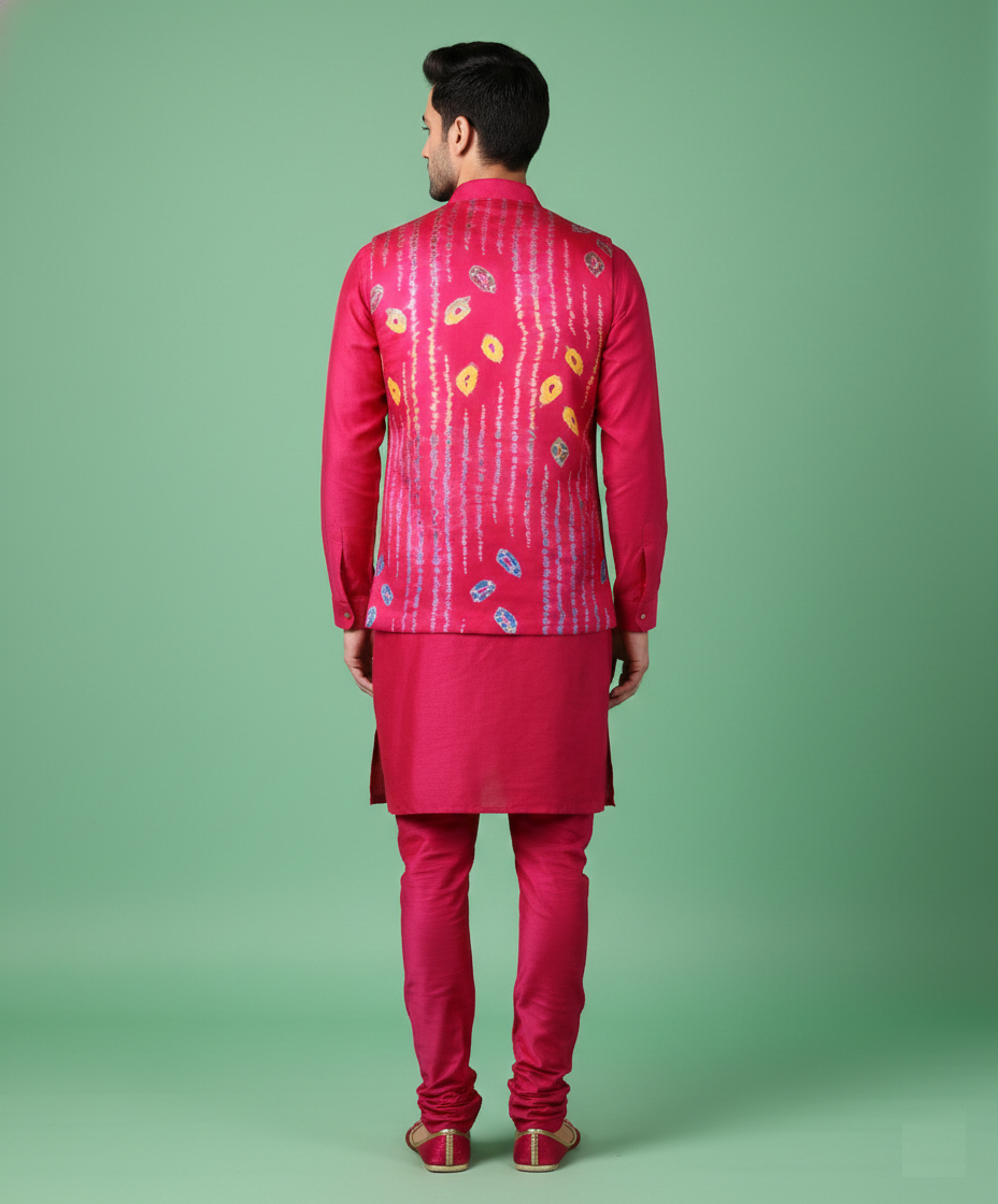 Rani Pink Colour Bundi Set(ME-MBUS_3226)