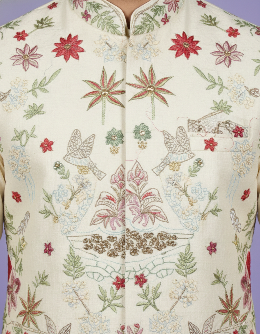 Cream Colour Bundi Set(ME-MBUS_BS 716)
