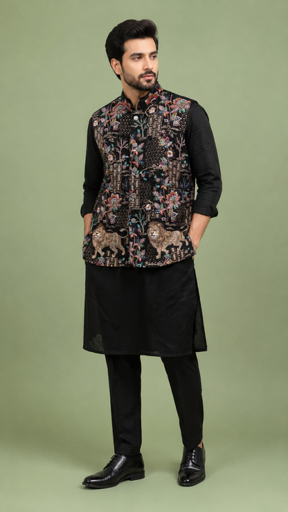 Black Colour Bundi Set(ME-MBUS_NEEDAL WORK)