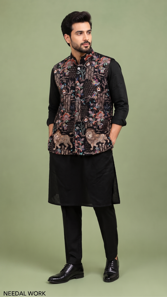Black Colour Bundi Set(ME-MBUS_NEEDAL WORK)