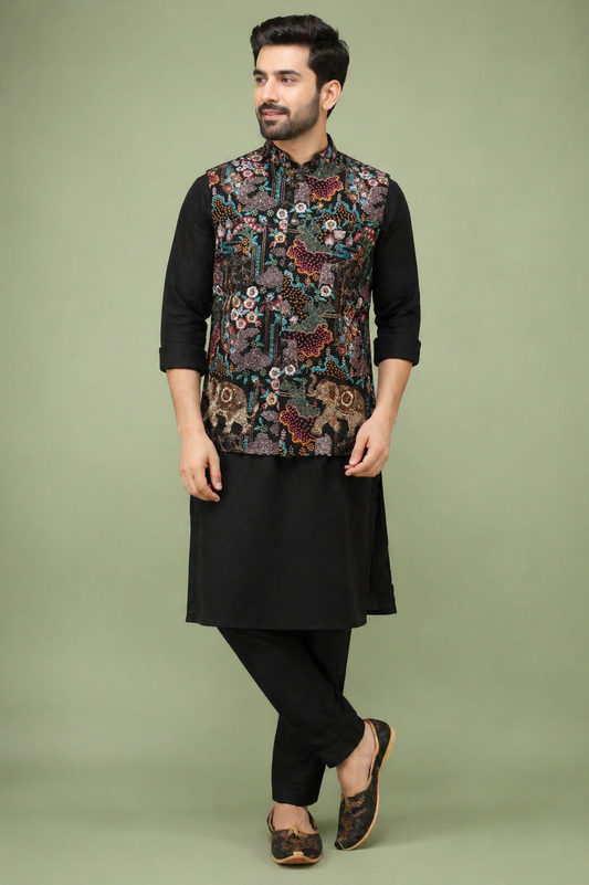 Black Colour Bundi Set(ME-MBUS_NEEDLEWRK D 1)