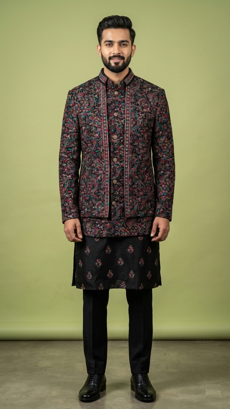 Black Colour Bundi Set(ME-MBUS_SH 13005 N.A)