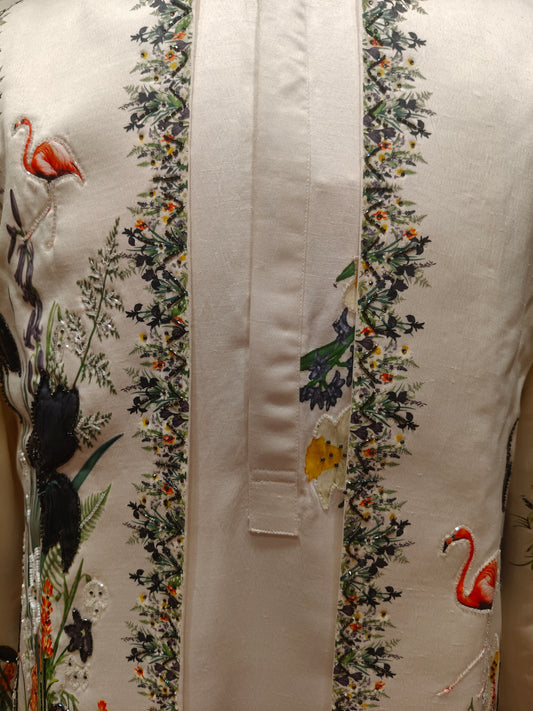 Cream Colour Bundi Set(ME-MBUS_SH 12996N.B)