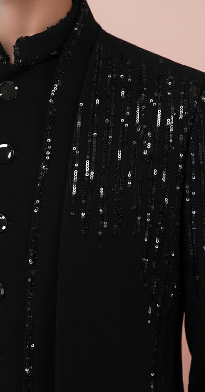 Black Colour Indo Western(ME-MINW_16686)