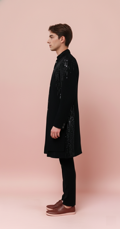 Black Colour Indo Western(ME-MINW_16686)