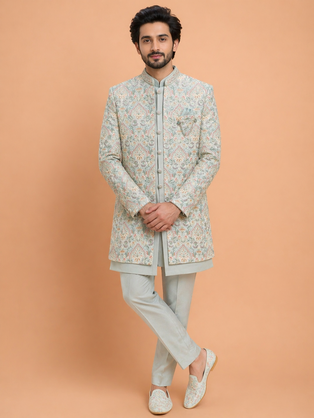 Sage Green Colour Indo Western(ME-MINW_1994)