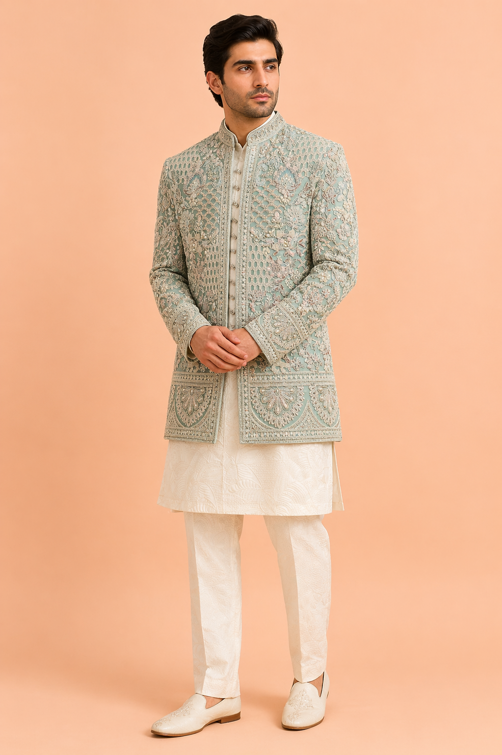 Mint Green Color Indo Western(ME-MINW_NT 1851 M 7)