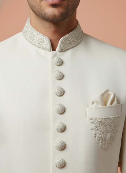 White Colour Jodhpuri Suit(ME-MJOD_HVD BIT)