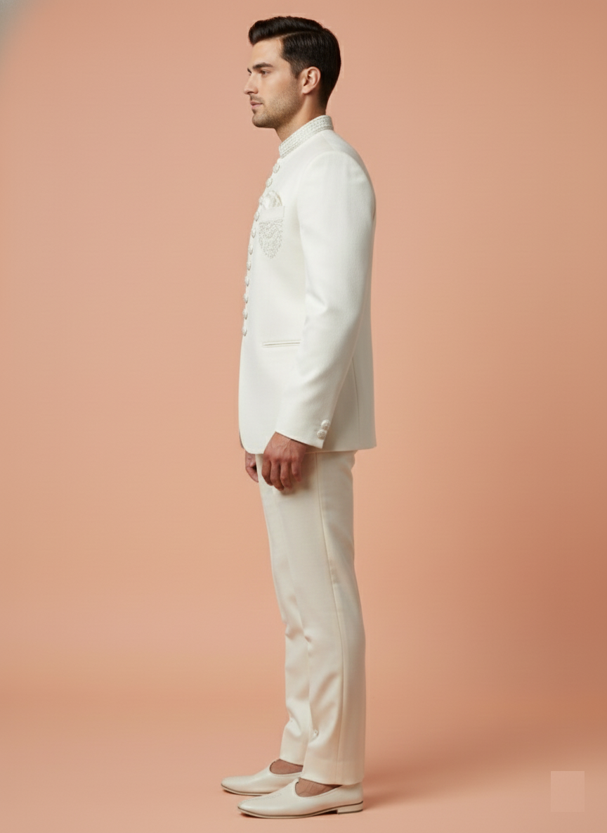 White Colour Jodhpuri Suit(ME-MJOD_HVD BIT)