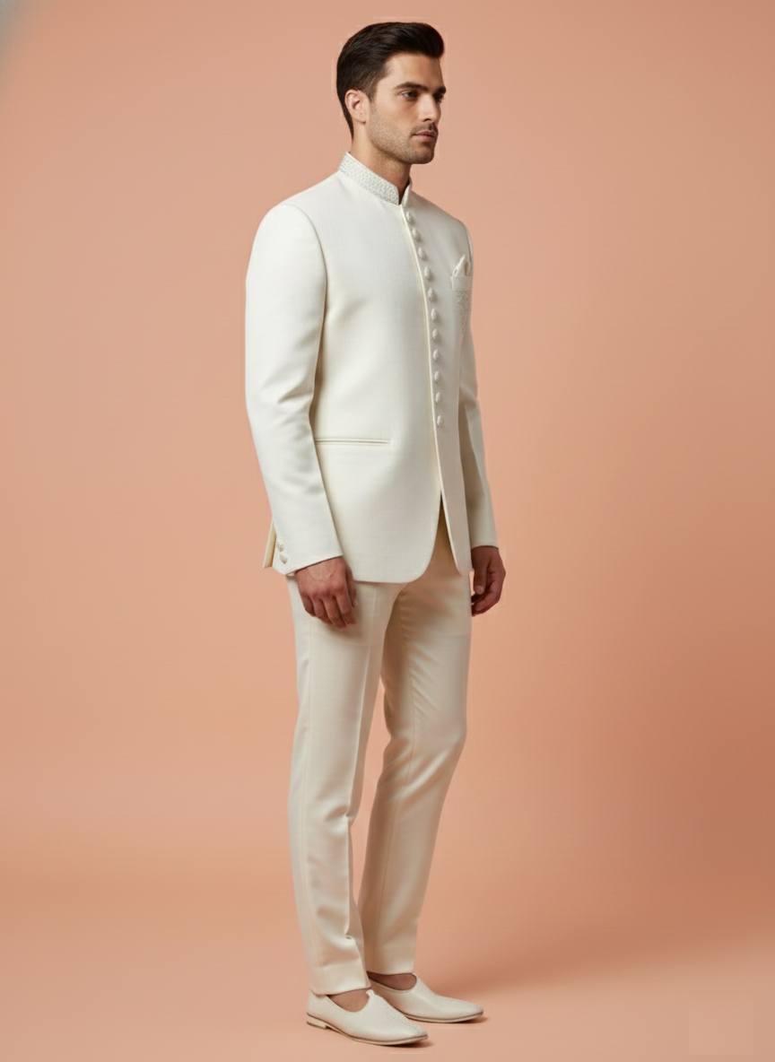 White Colour Jodhpuri Suit(ME-MJOD_HVD BIT)
