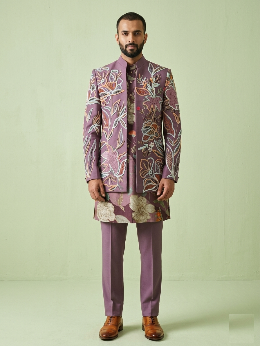 Lilac Colour Jodhpuri Set(ME-MJOD_JP 00033 T.28)