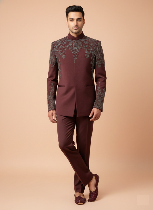 Wine Colour Coat Suit(ME-MJOD_JP 8349 D 1)