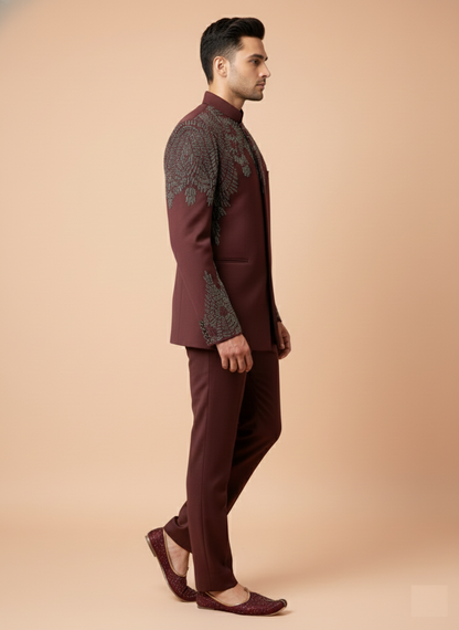Wine Colour Coat Suit(ME-MJOD_JP 8349 D 1)