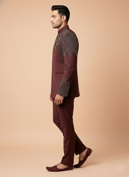 Wine Colour Coat Suit(ME-MJOD_JP 8349 D 1)
