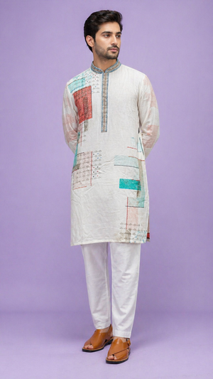 Cream Colour Kurta Set(ME-MKUS_10660)