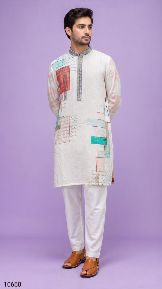 Cream Colour Kurta Set(ME-MKUS_10660)