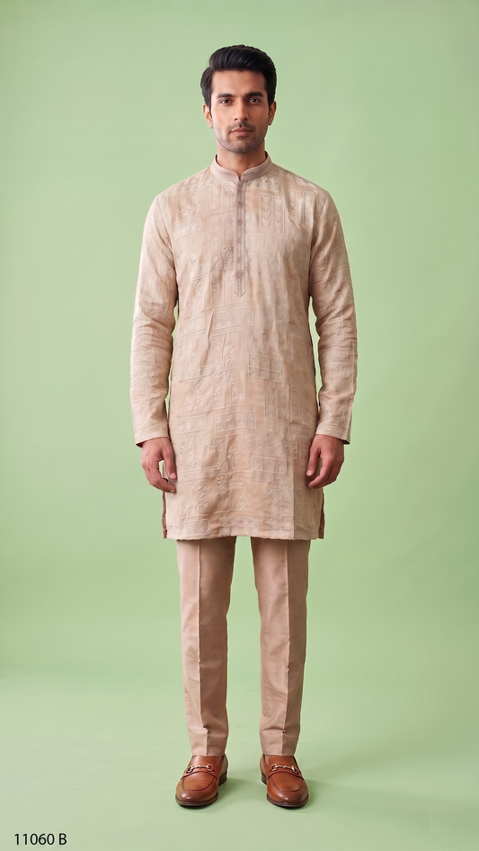 Fawn Colour Kurta Set(ME-MKUS_11060 B)