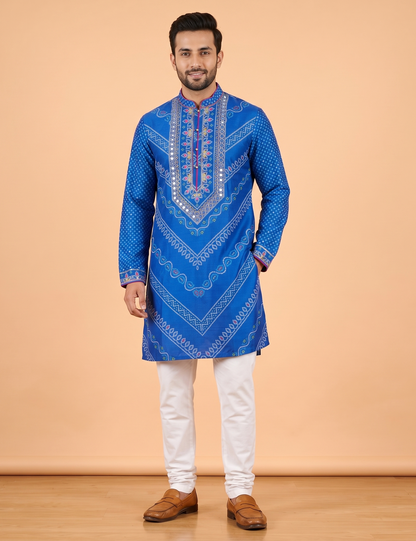 Royal Blue Colour Kurta Set(ME-MKUS_11129 A)