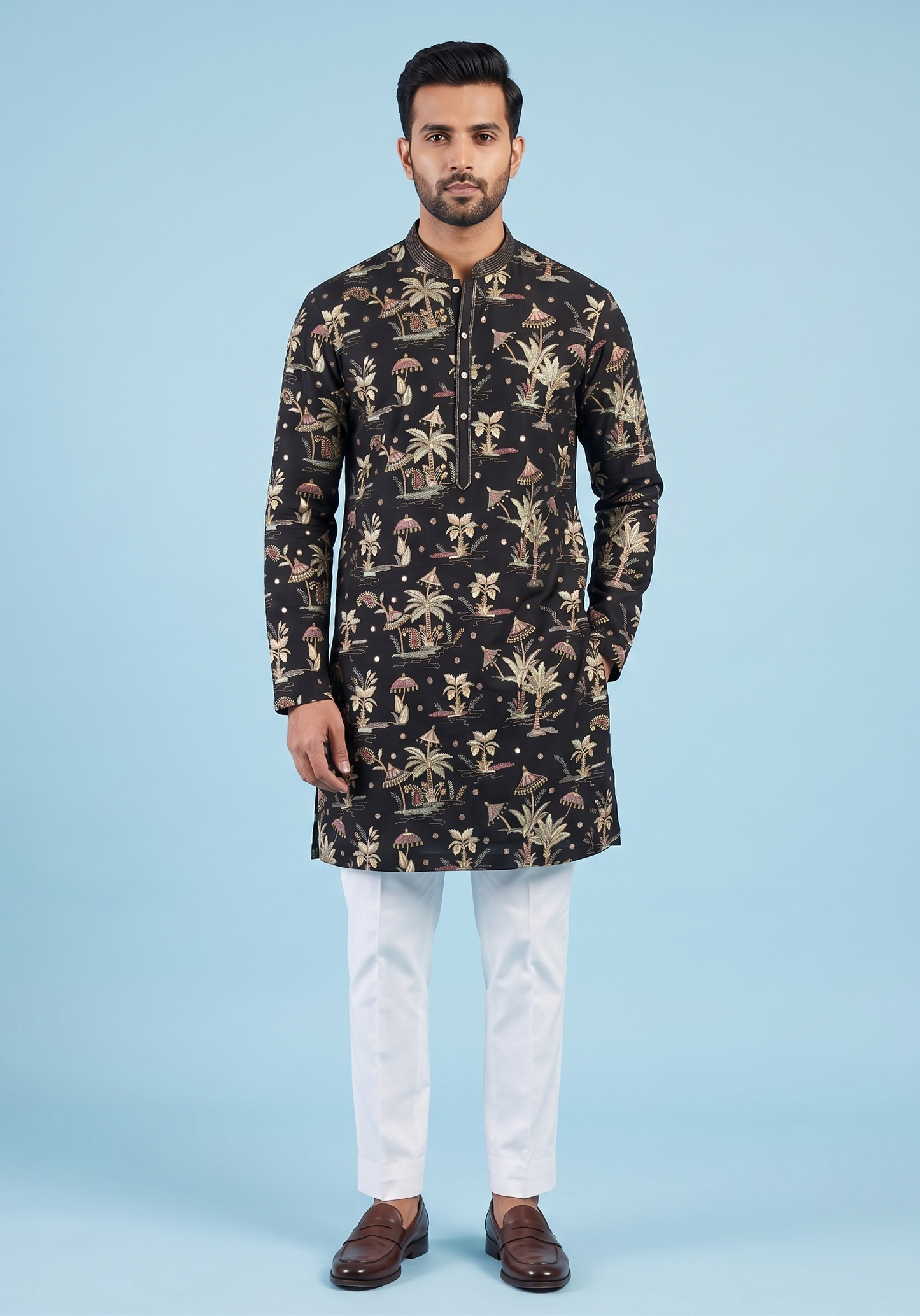 Black Colour Kurta Set(ME-MKUS_1336)