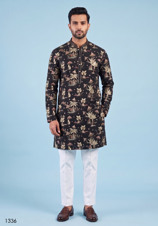 Black Colour Kurta Set(ME-MKUS_1336)
