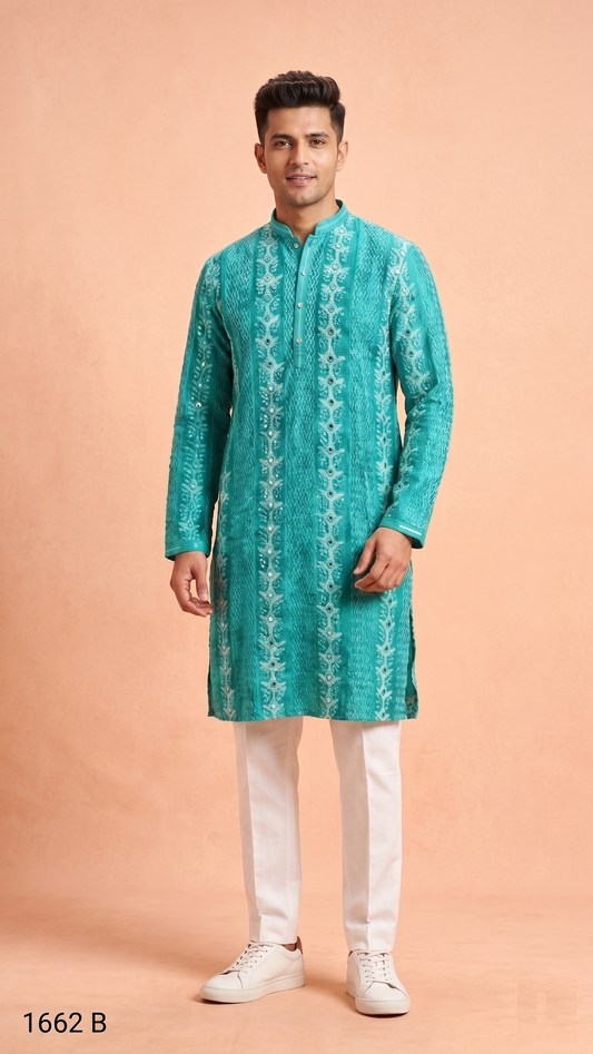 Rama Green Colour Kurta Set(ME-MKUS_1662 B)