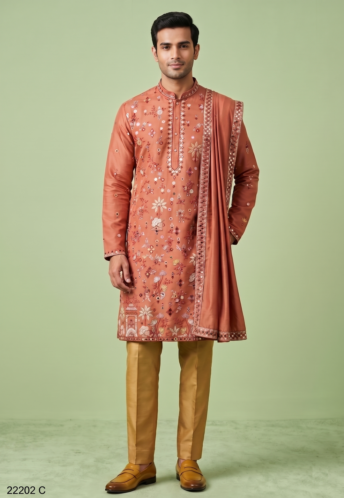 Rust Colour Kurta Set(ME-MKUS_22202 C)