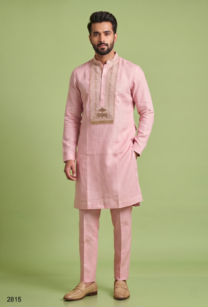 Onion Pink Colour Kurta Set(ME-MKUS_2815)