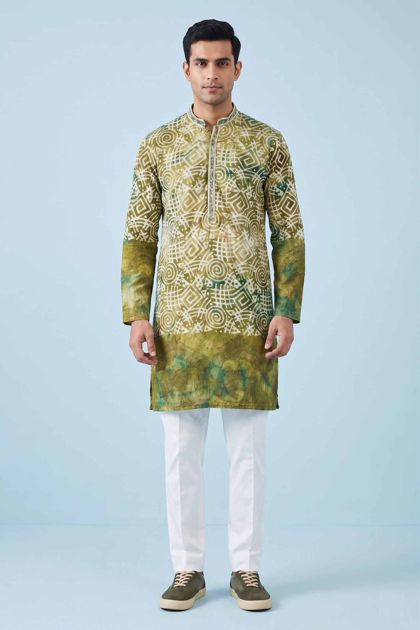 Mehandi Colour Kurta Set(ME-MKUS_310)