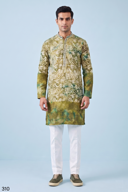 Mehandi Colour Kurta Set(ME-MKUS_310)