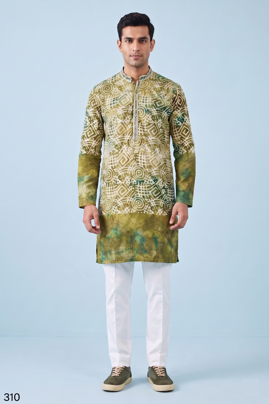 Mehandi Colour Kurta Set(ME-MKUS_310)