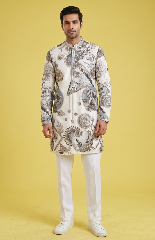 Cream Colour Kurta Set(ME-MKUS_4071)