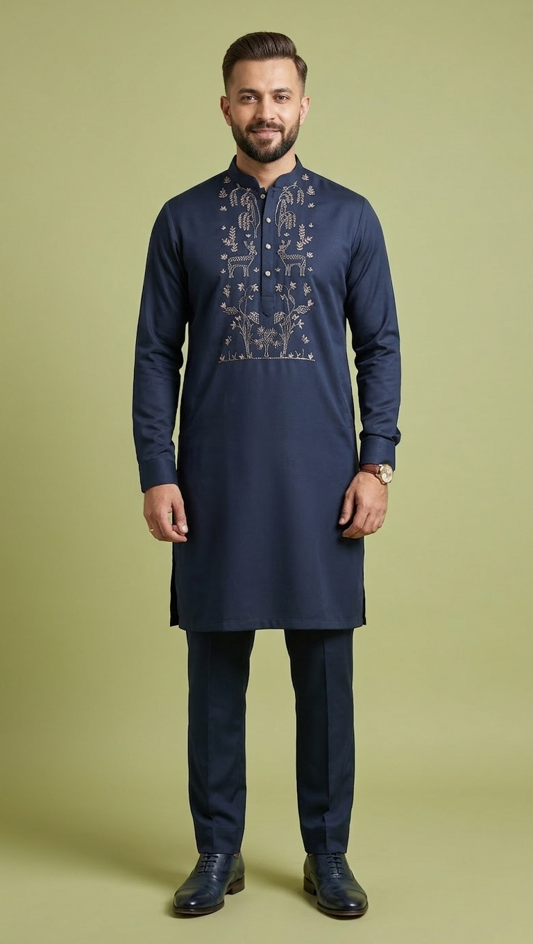 Blue Colour Kurta Set(ME-MKUS_AK 1606)