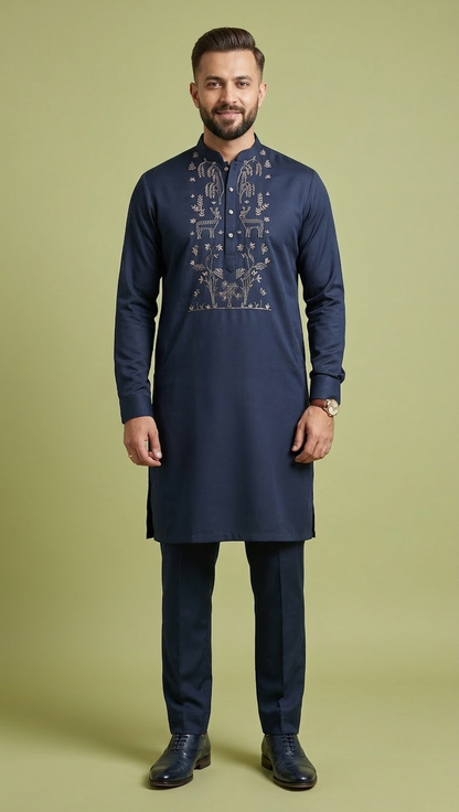Blue Colour Kurta Set(ME-MKUS_AK 1606)